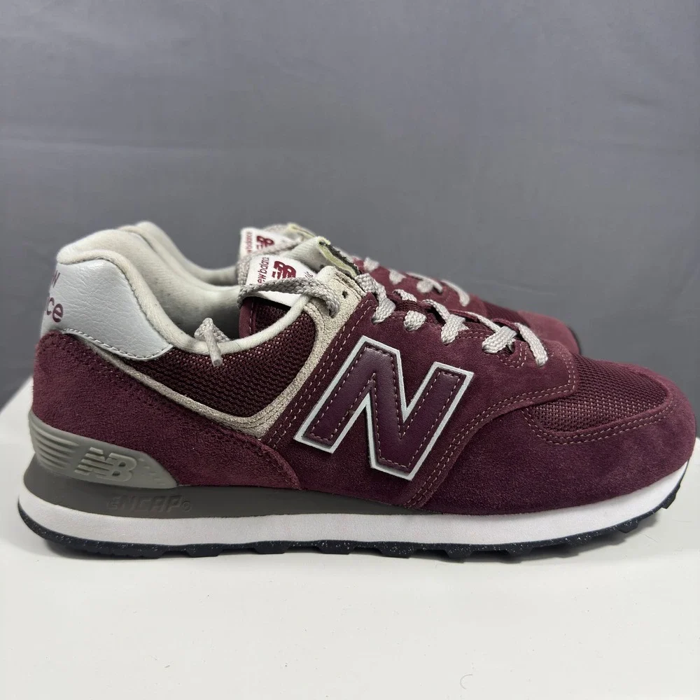 New Balance 574 Classic Mens Size 8.5 Burgundy Suede Mesh Low Top ML574EVM